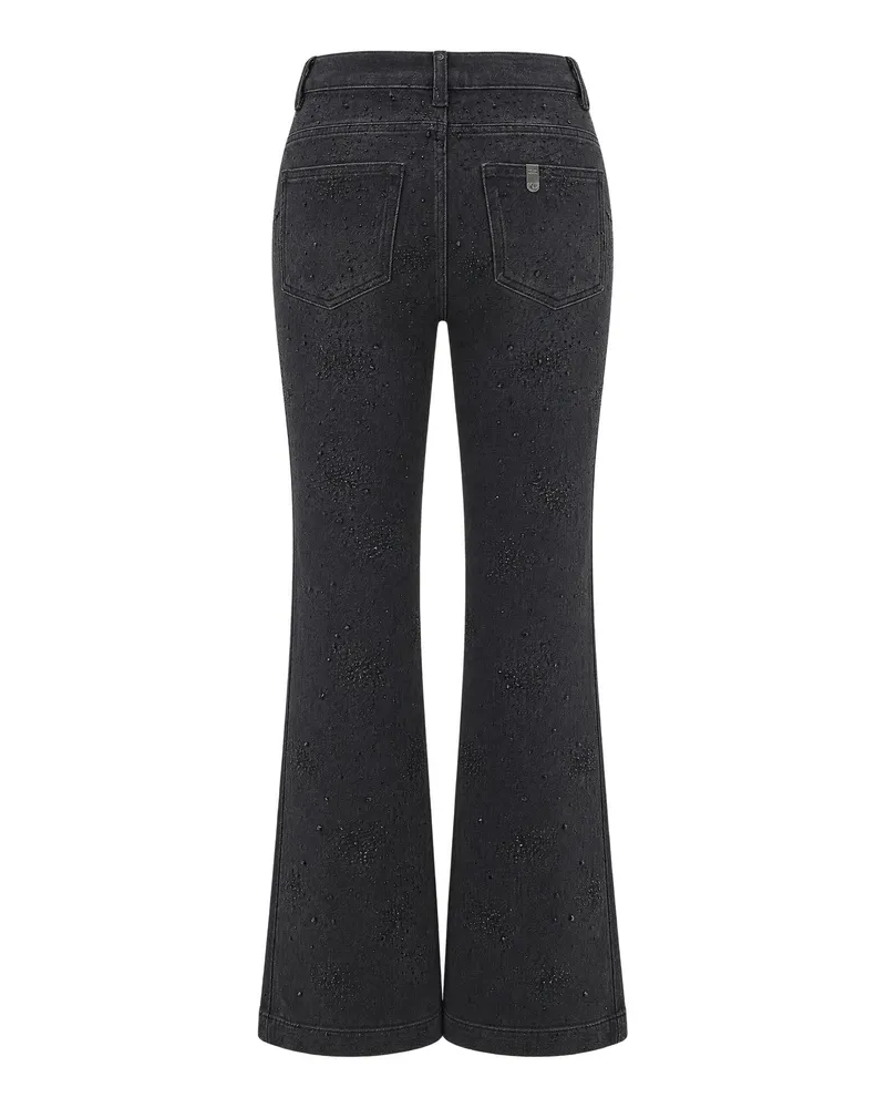 Liu Jo Strass-Embellished Flared Jeans — Black Black