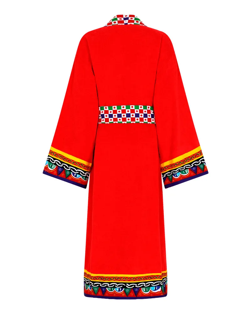 Dolce & Gabbana Unisex Bathrobe Tech Fabric Red Towels & Bath Robes Red