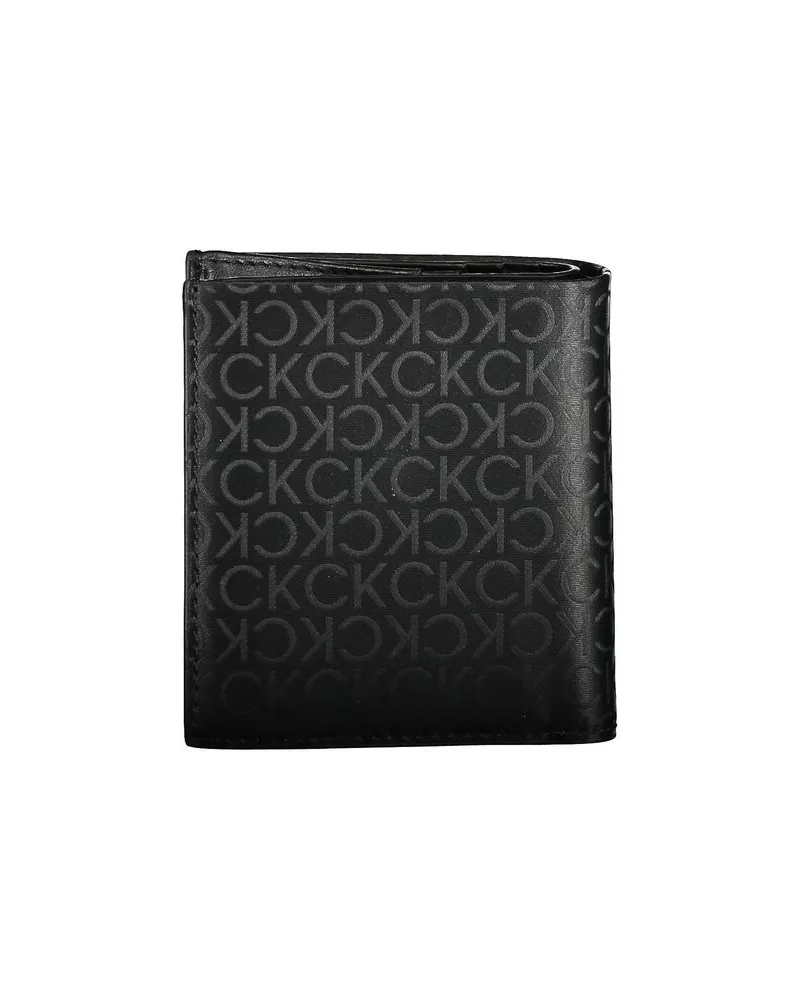 Calvin Klein Monogram Polyurethane Wallet — Black Black