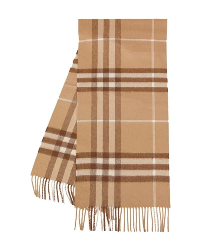 Burberry Women's Mu Giant Check Scarf -  Cashmere Brown Accessories Brown