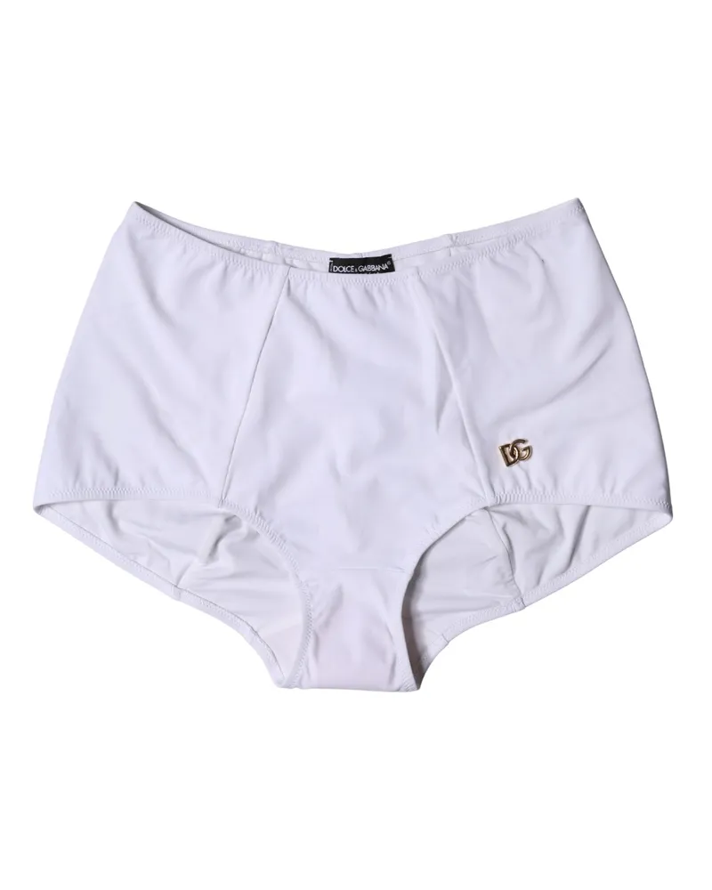 Dolce & Gabbana Women's White Logo Girdle High Waist Panty Underwear Nylon Elastane Clothing White
