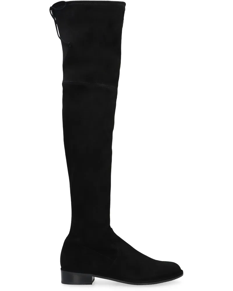 Stuart Weitzman Women's Lowland Stretch Suede Over The Knee Boots Black Polyurethane Black
