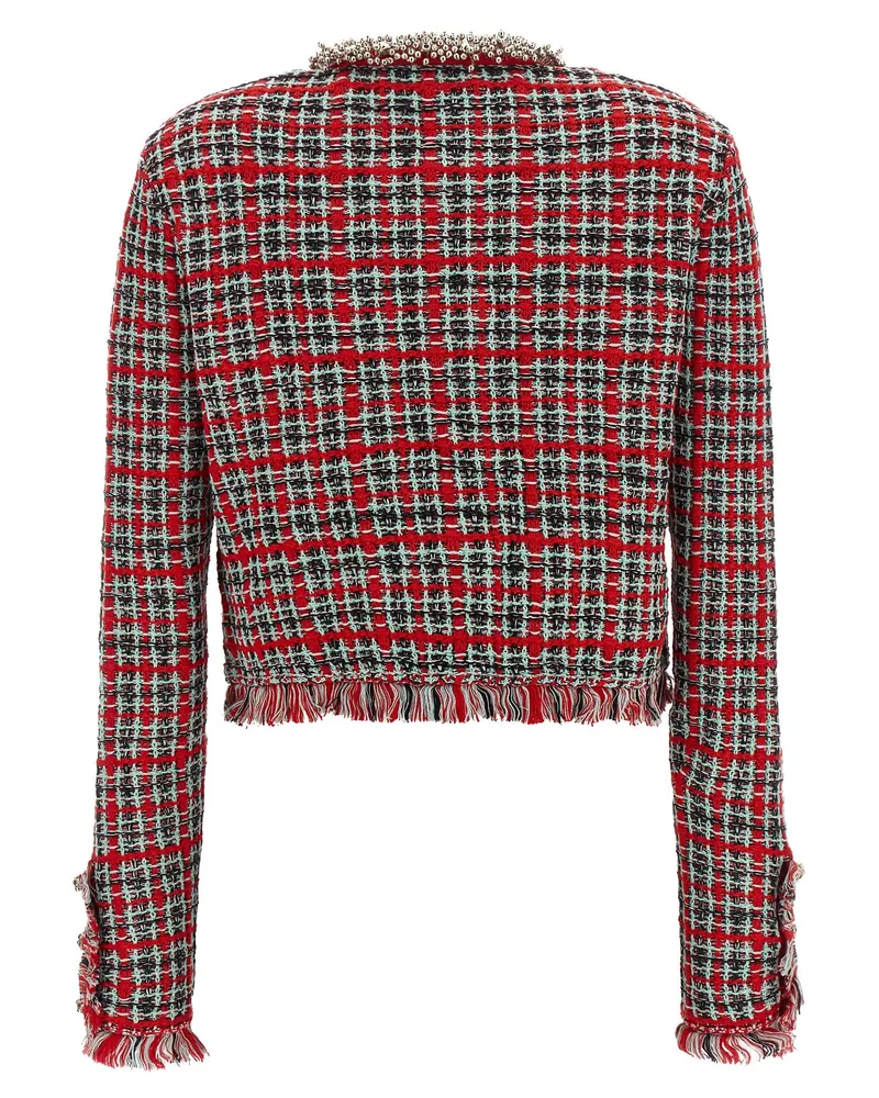 Self-Portrait Women Multicolor Cotton Full-Length Jacket Clothing Red