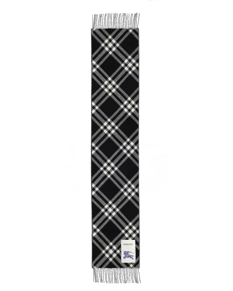 Burberry Cashmere Check Scarf — Black Black