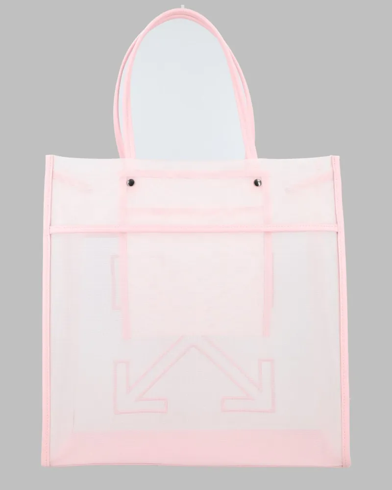 OFF-WHITE Women's Tote Bag Market Pink Polyester Handbags Hand Pink