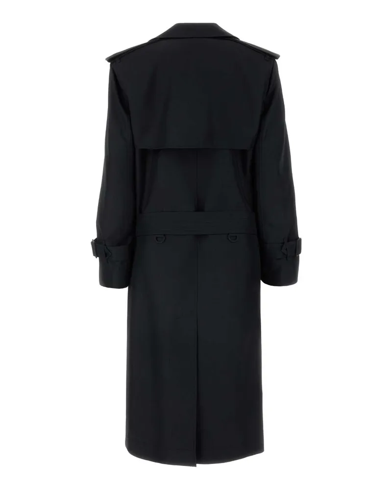 Burberry Women's Black Silk Blend Trench Coat Black