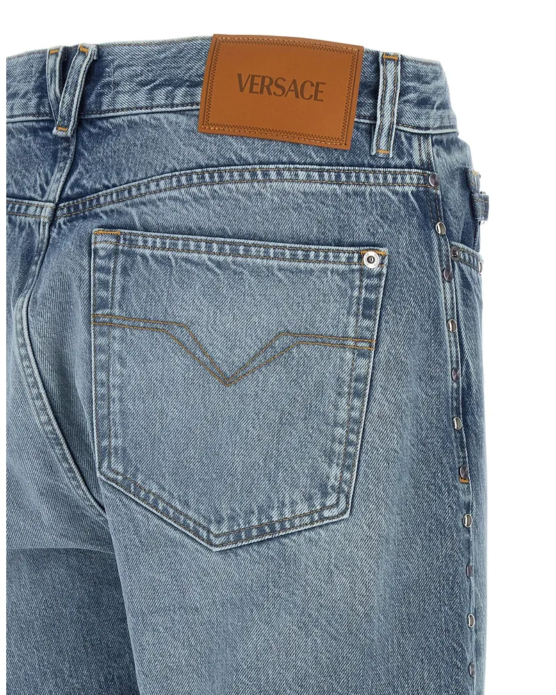 Versace Studded Medusa Jeans — Blue Blue