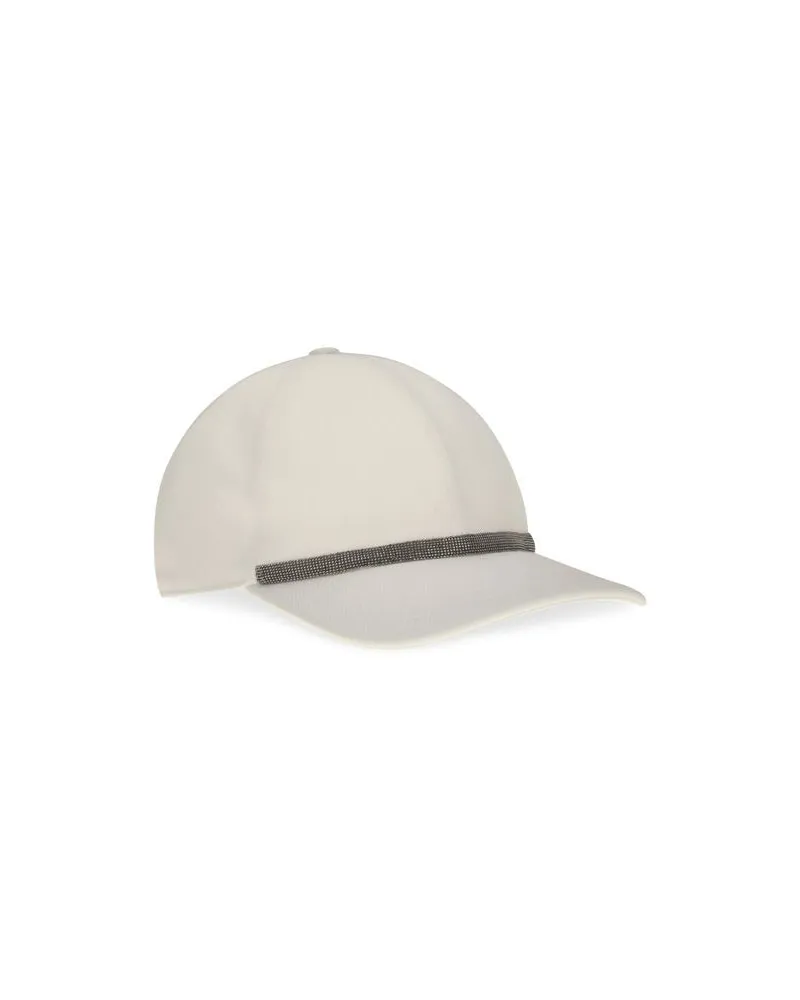 Brunello Cucinelli Women White Cotton Cap (baseball Hat White
