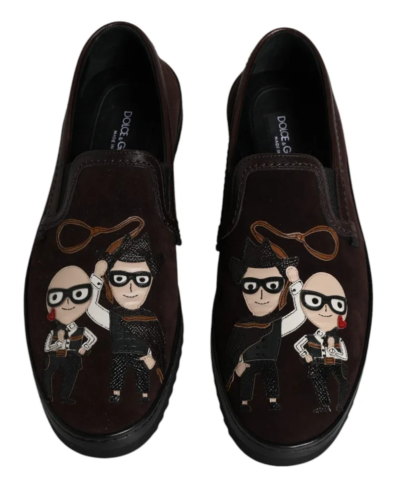 Dolce & Gabbana DG Family Embroidered Loafer — Brown Brown