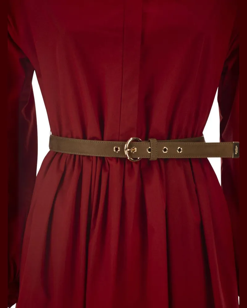 Max Mara Women's Midi Dress Red Cotton Red