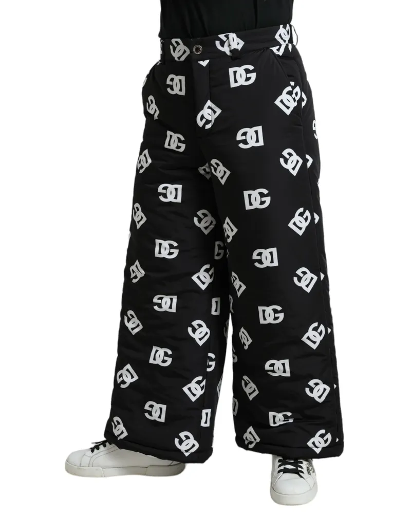 Dolce & Gabbana Logo-Print Nylon Trousers — Black Black