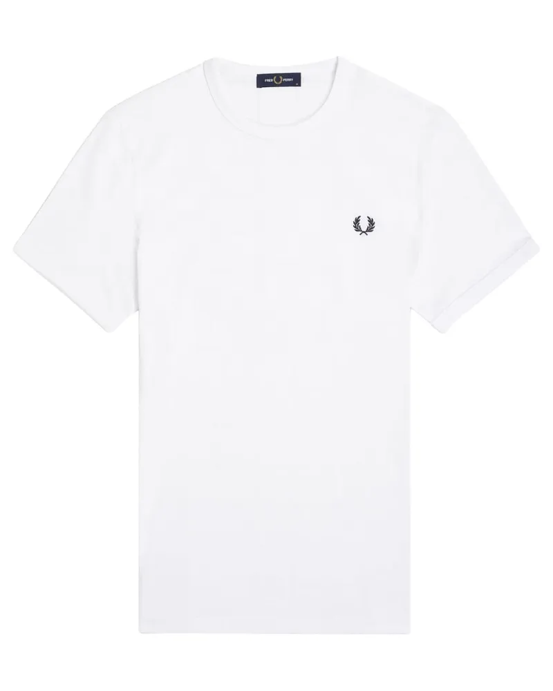 Fred Perry Logo-Embroidered Cotton T-Shirt — White White