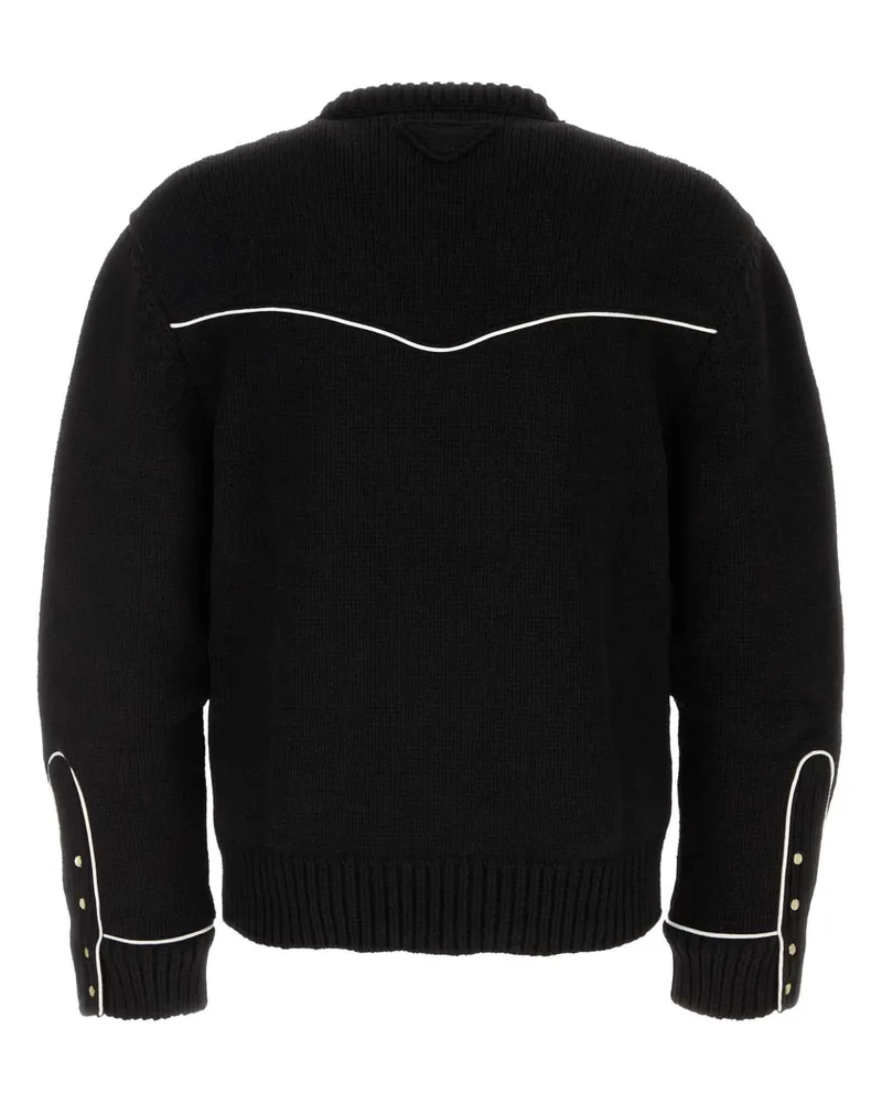 Prada Men's Black Wool Sweater Nero Maglieria Black