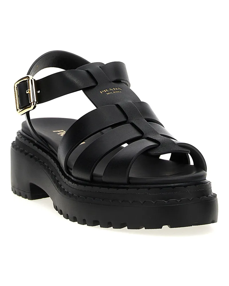 Prada Monolith Sandal — Black Black