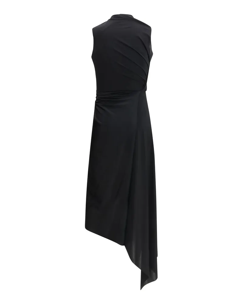 Balenciaga Women's Draped Midi Dress Black Polyamide; Elastane Black