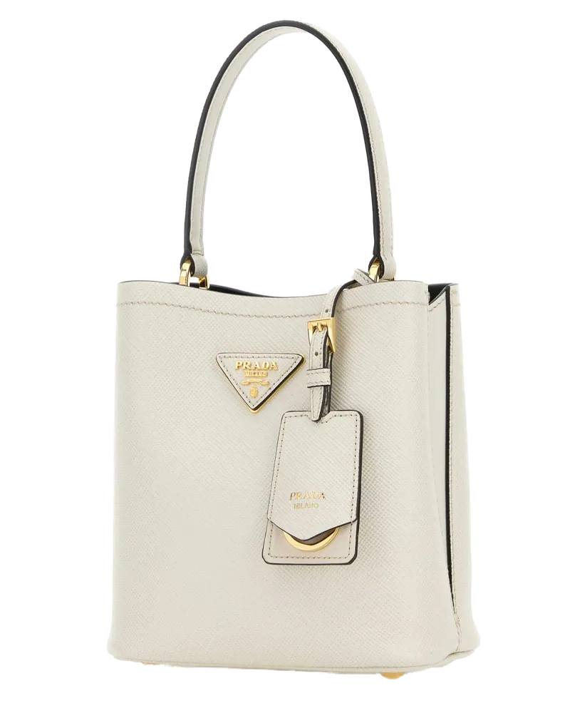 Prada Calfskin Leather Shoulder Bag — White White