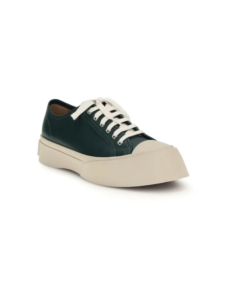 Marni Men's Black Calf Leather Bos Taurus Platform Sneakers Black
