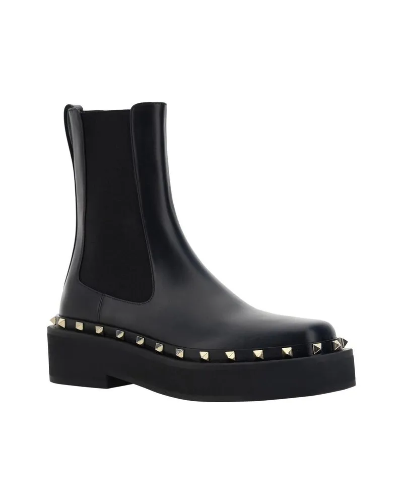 Valentino Garavani Women's Black Calfskin Chelsea Boots Black