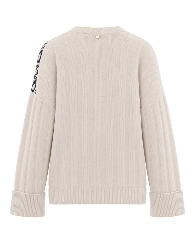 Liu Jo Fair Isle Jacquard Sweater — Beige Beige