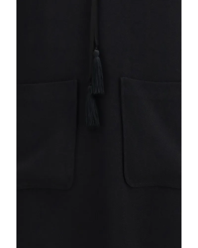 forte_forte Georgette & Crêpe Dress — Black Black