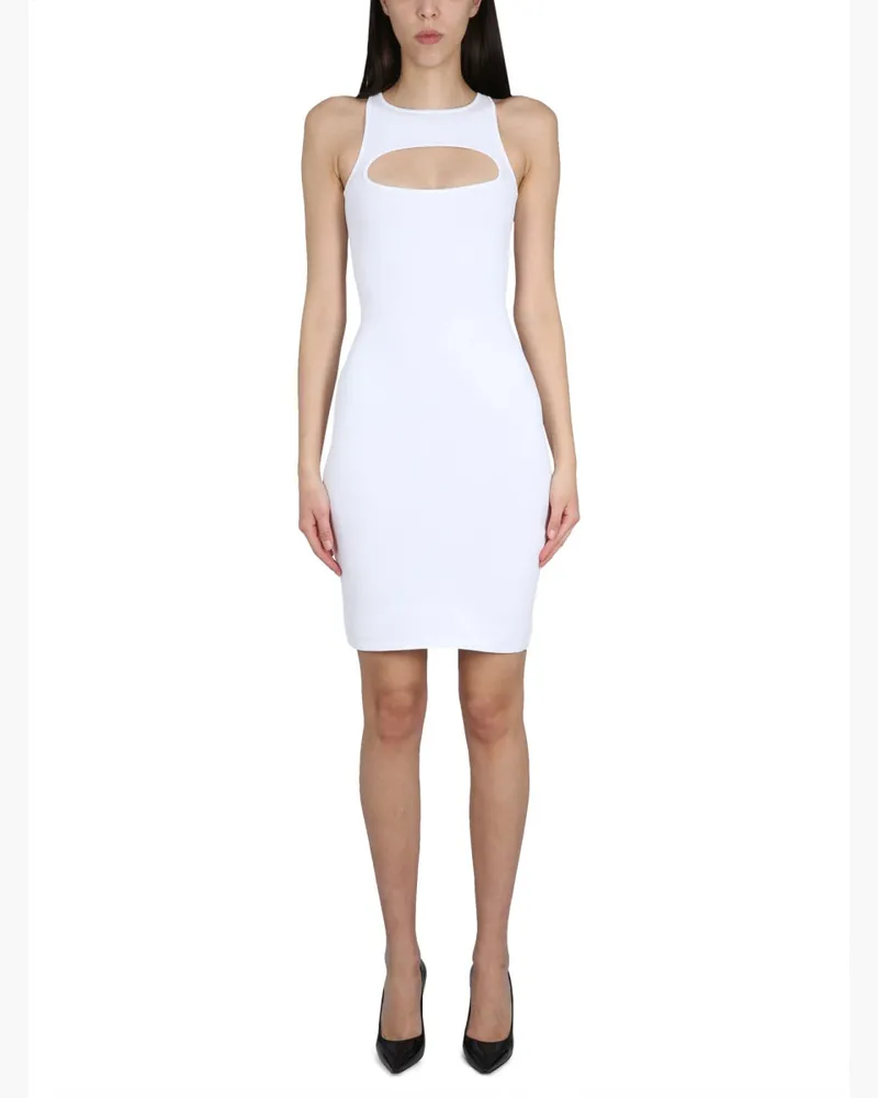 Dsquared2 Cut-Out Viscose Rayon Dress — White White