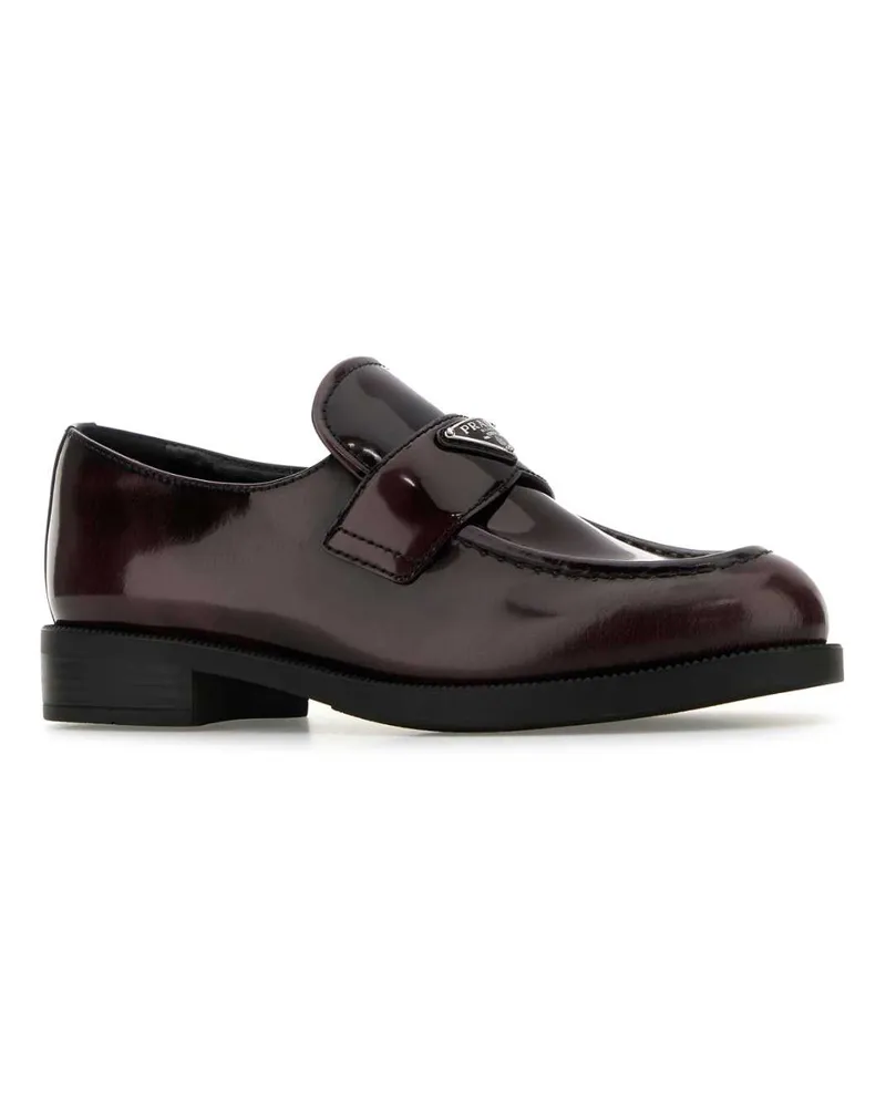 Prada Women's Grape Leather Loafers Cordovan Vitello Mocassini Purple