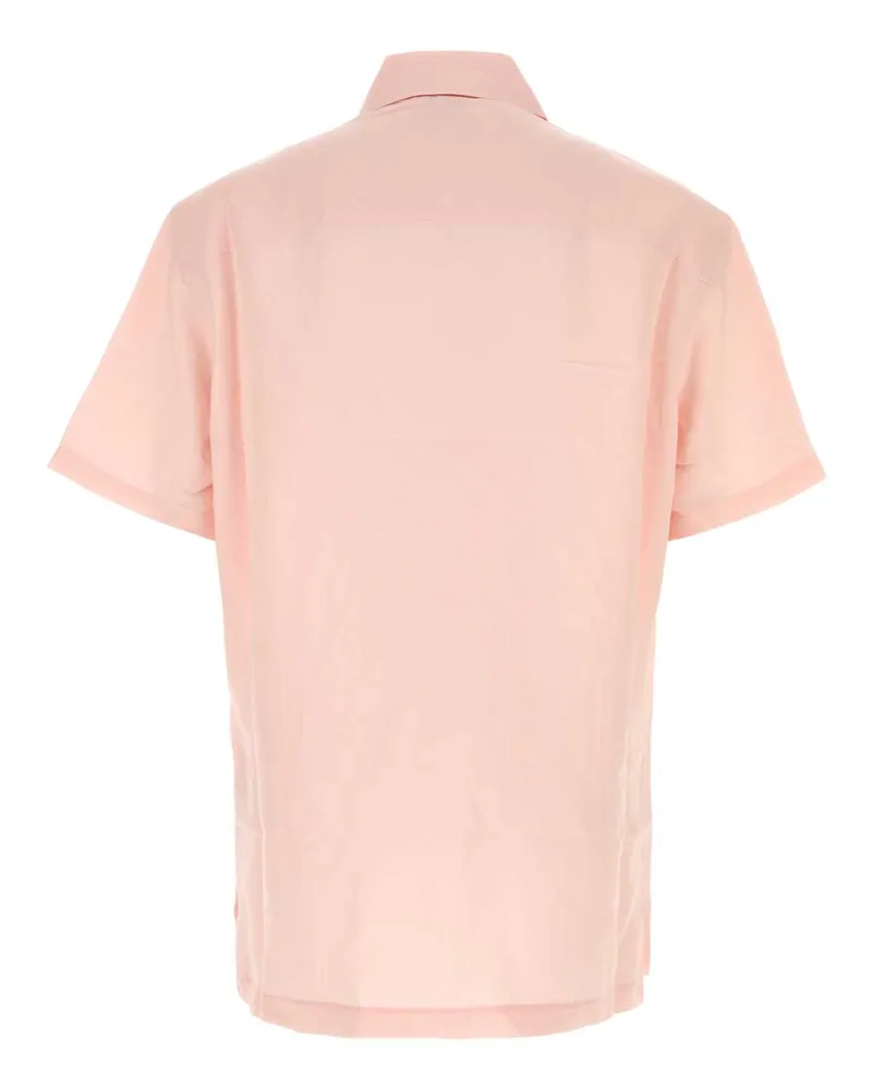 Casablanca Paris Men's Pink Viscose Blend Shirt Exterior: Linen Maglieria Sweater Pink
