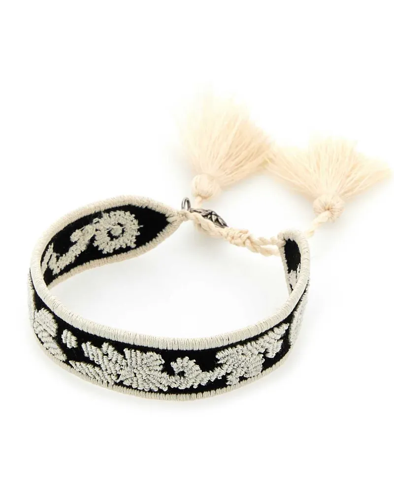 Prada Women's Two-Tone Suede And Fabric Bracelet Talco Vitello Bracciali Bracelets Beige