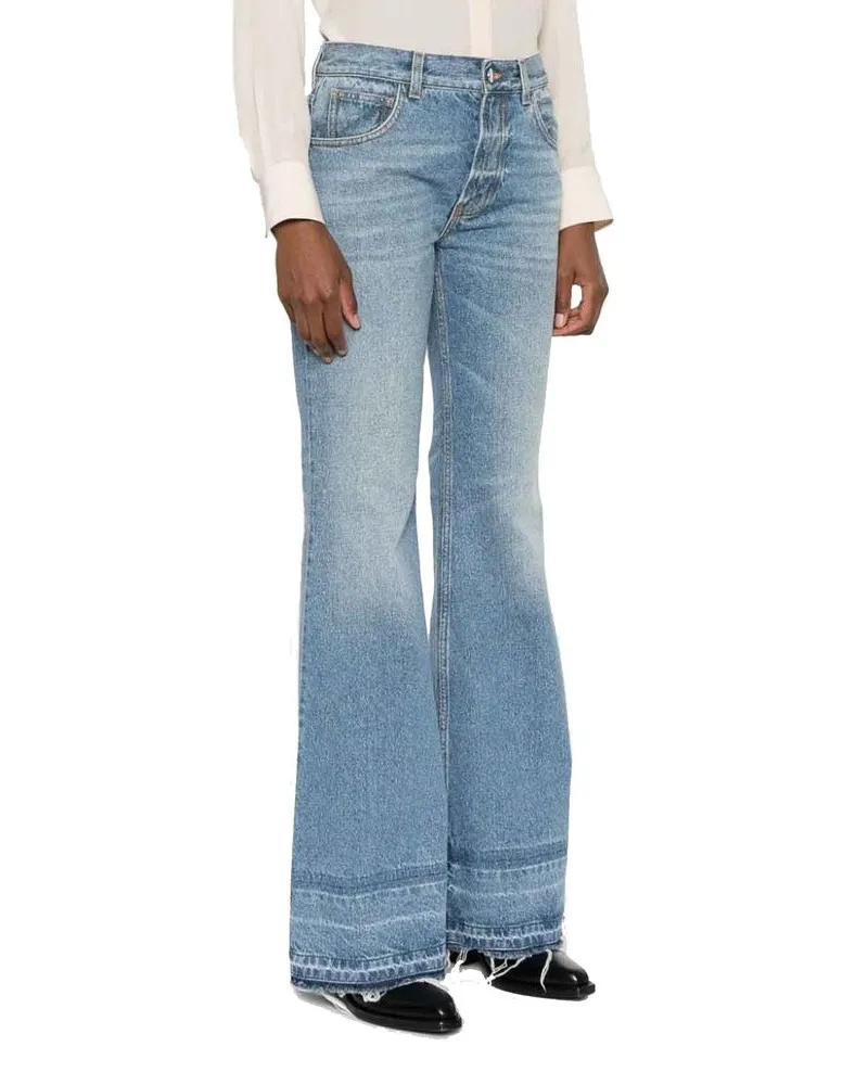 Chloé Women's Blue Cotton Bootcut Jeans Clothing Blue