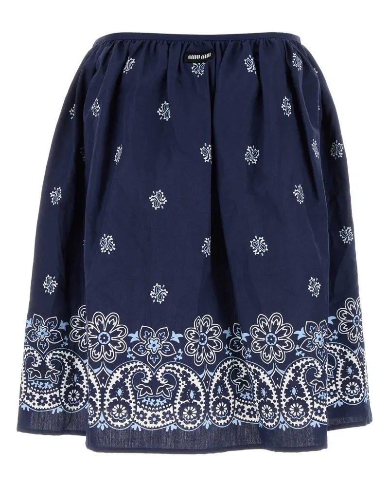 Miu Miu Mg2425sooo17x0 F022x Blubianco Coli-Trochusniloticus Gonne Skirt Navy