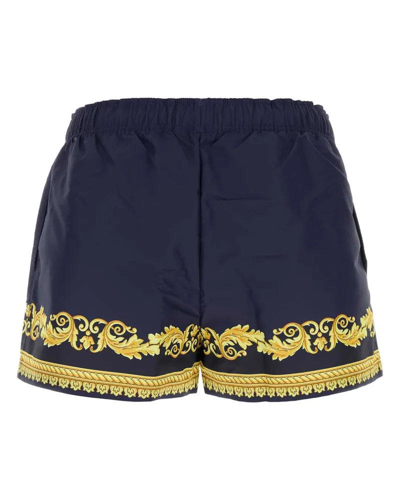 Versace Men's Navy Blue Polyester Swimming Shorts Navyauberginegold Costumi Da Bagno Swimwear Navy