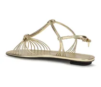 Metallic Nappa Leather Sandals — Gold