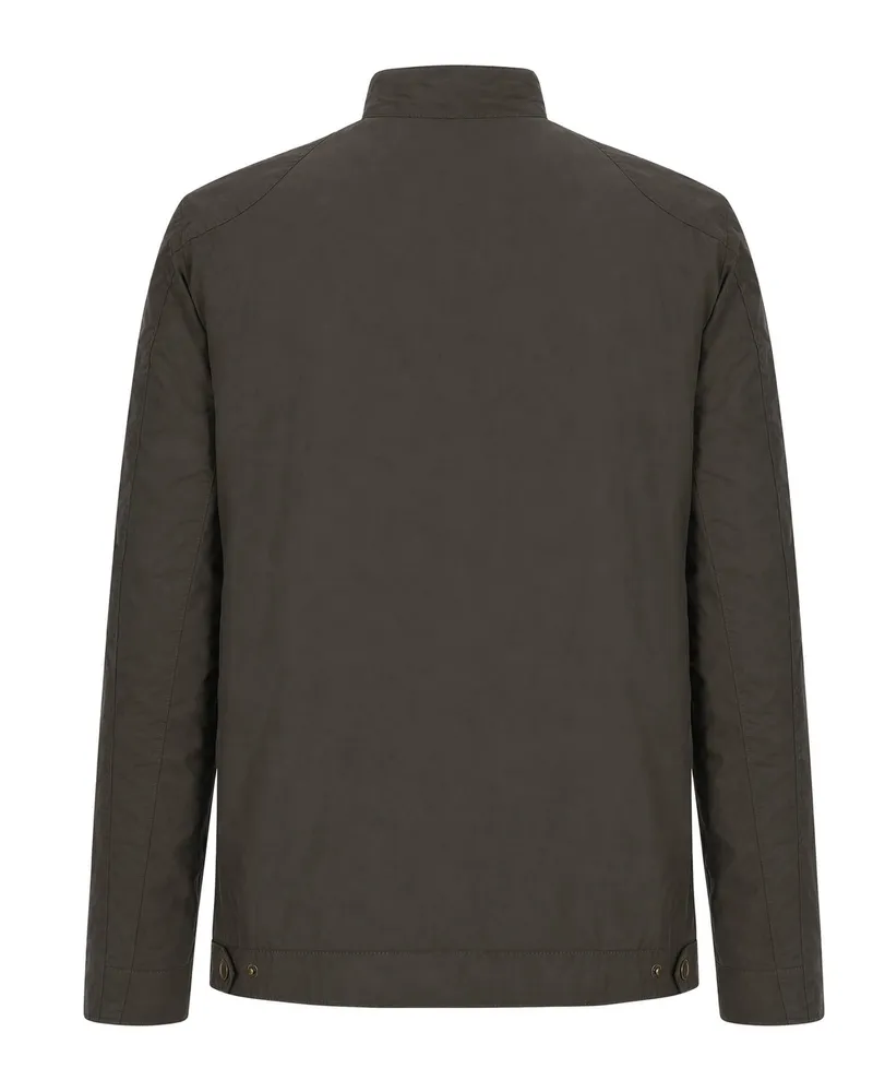 Barbour Waxed Cotton Biker Jacket — Olive Olive