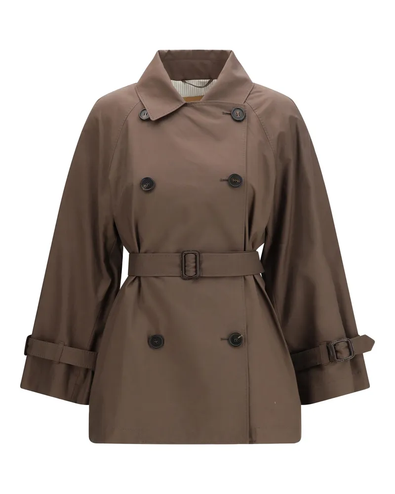 Max Mara Women's Trench Coat The Cube Chocolate Cotton & Raincoats Brown