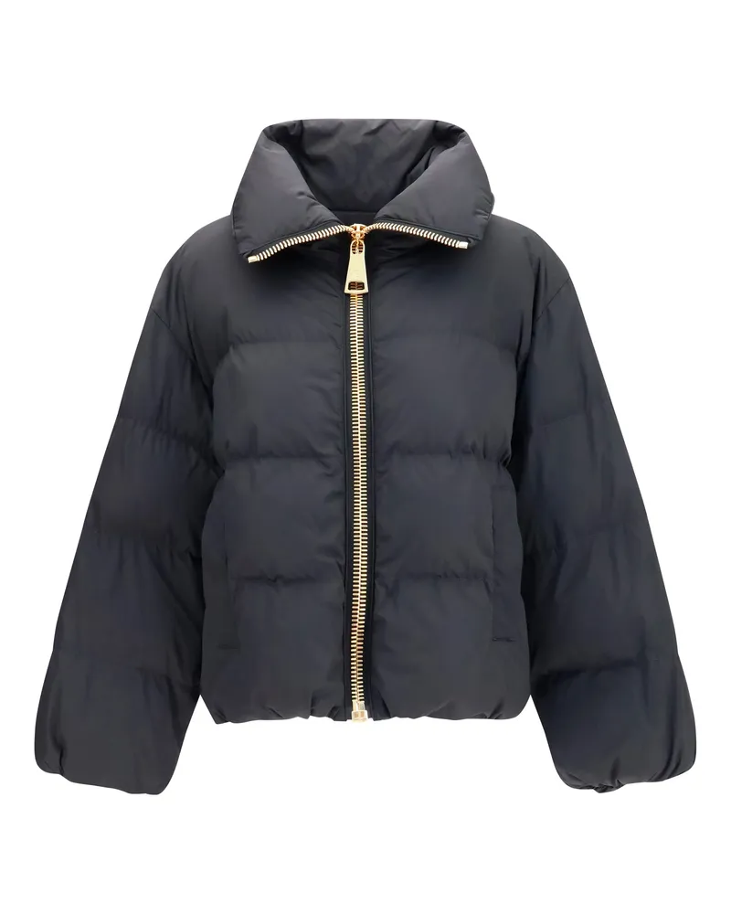 Balmain Women's Jacket Padded High-Neck Black Viscose Coat Black