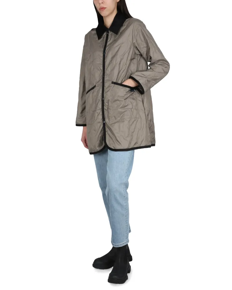 Lavenham Nylon with Velvet Contrast Collar Jacket — Beige Beige