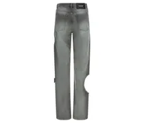 Women's Gray Cotton Straight-Leg Jeans Clothing