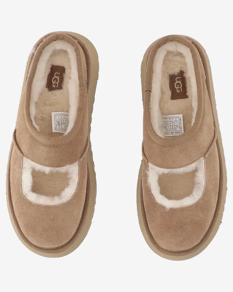 UGG Women's Mules Bea Mary Jane Brown Wool Brown