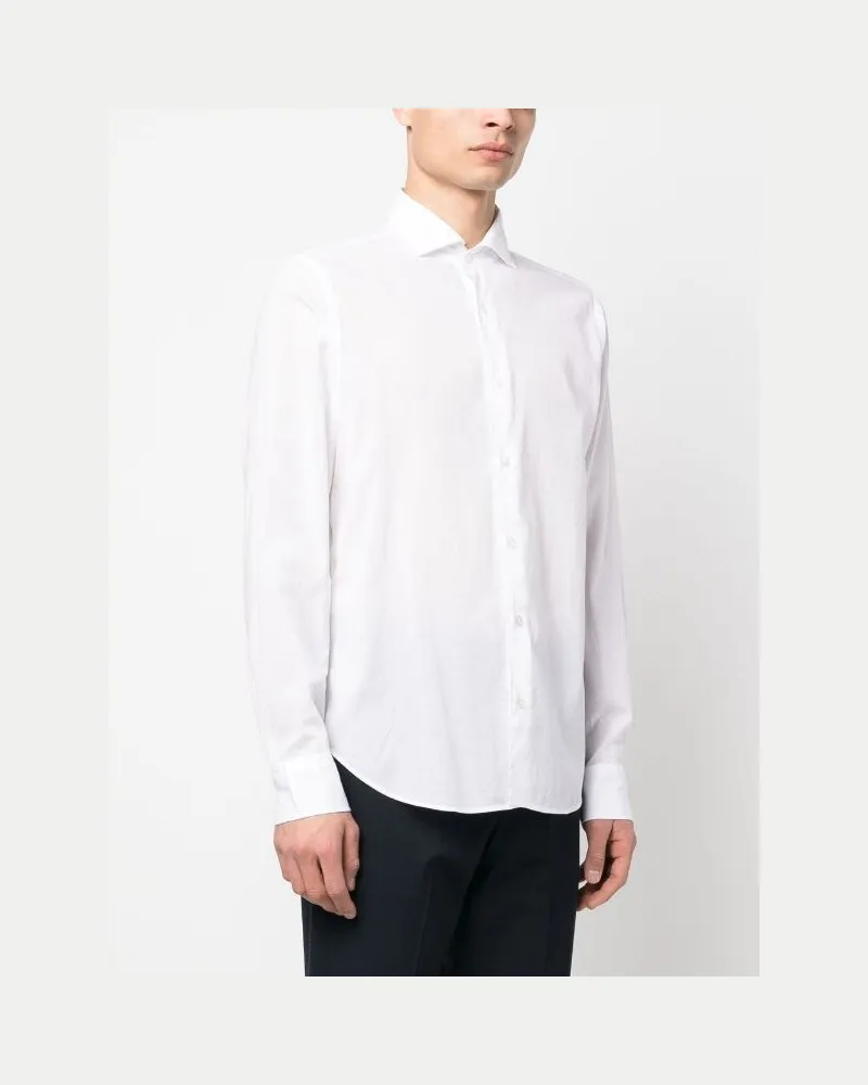 Fedeli Women's Long-Sleeve Stretch-Cotton Shirt Ss23 M White