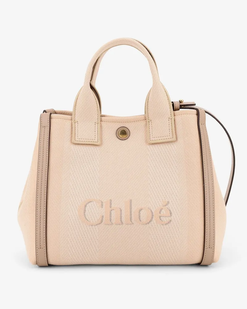 Chloé Women's Canvas Crossbody Bag Carry Beige Cotton Shoulder Beige