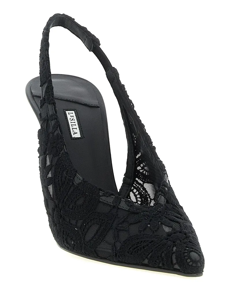 Le Silla Women's Black Cotton High Heel Pumps Black