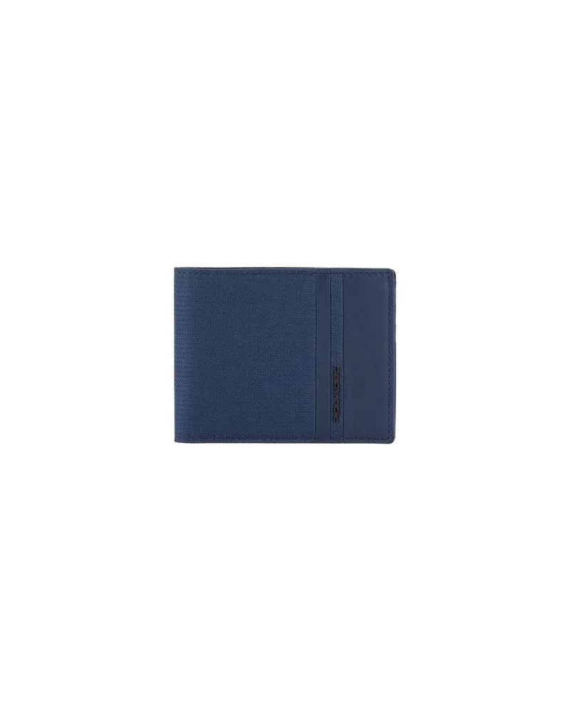 Piquadro Men's Wallet Blue Recycled Polyester Bags Navy