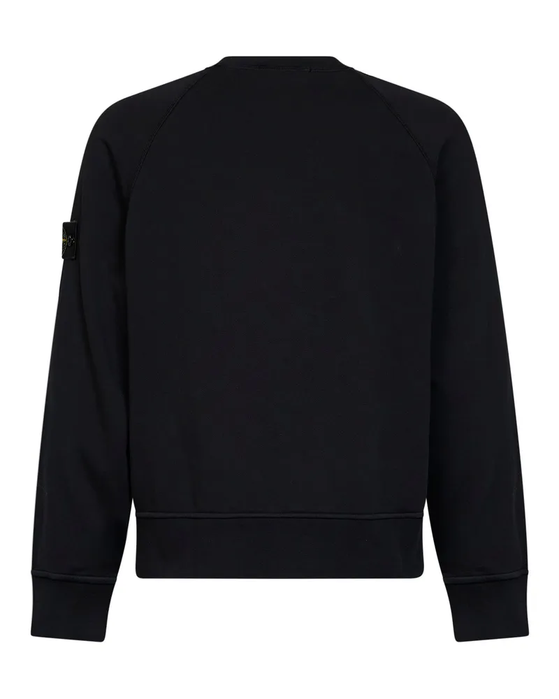 Stone Island Men's Crewneck Sweatshirt Black Cotton Sweatshirts Sweater Black