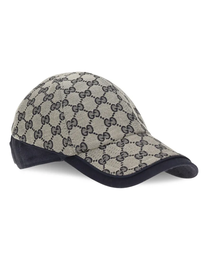 Gucci A001I24HBK4 GG-Monogram Cotton Baseball Cap — Blue Blue