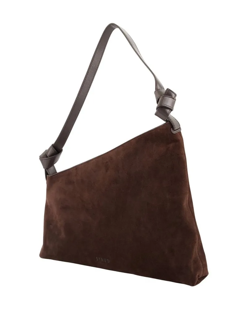 STAUD Women's Dani Shoulder Bag Leather Brown Cowhide Shoulder-hobo-bags Brown