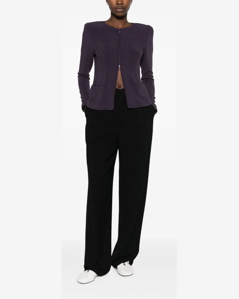 Emporio Armani Ribbed Knit Blazer — Purple Purple