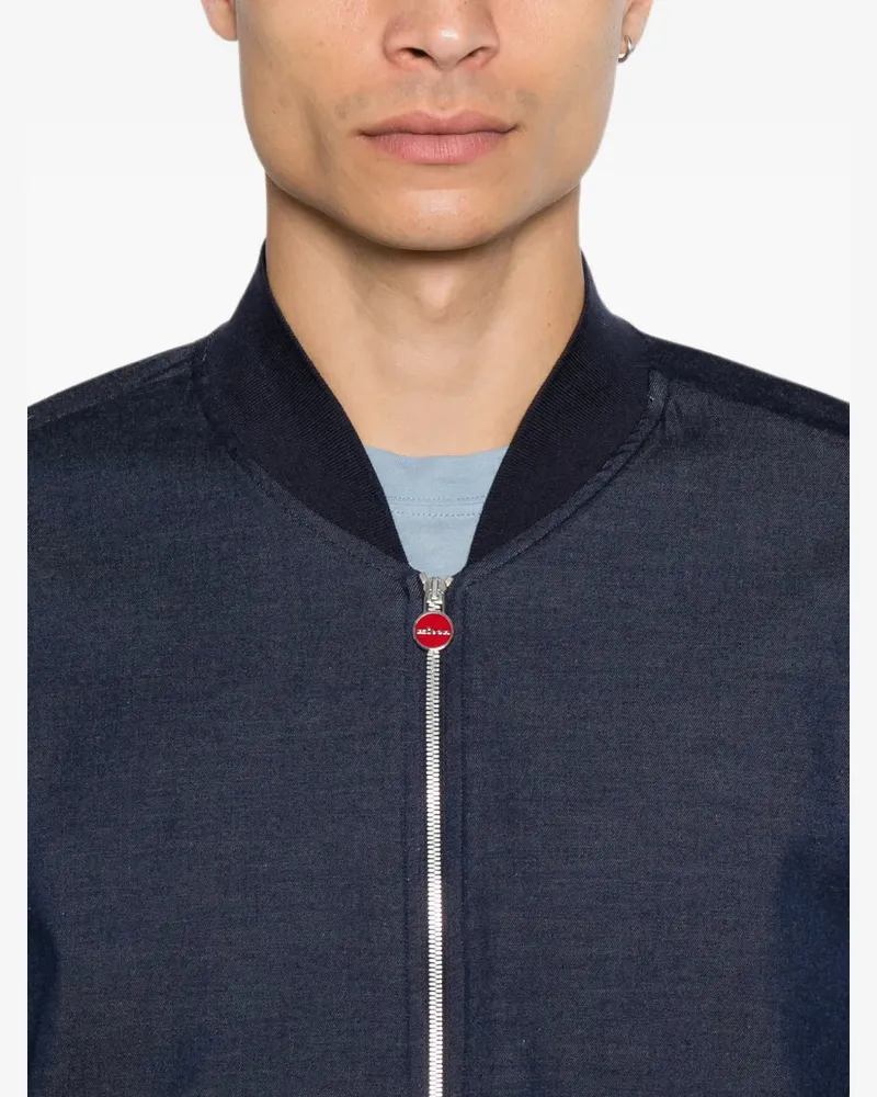 Kiton Men's Zip-Up Bomber Jacket Aw26 M Navy
