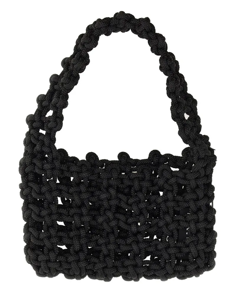 KARA Women's Knot Shoulder Bag Black Nylon Black