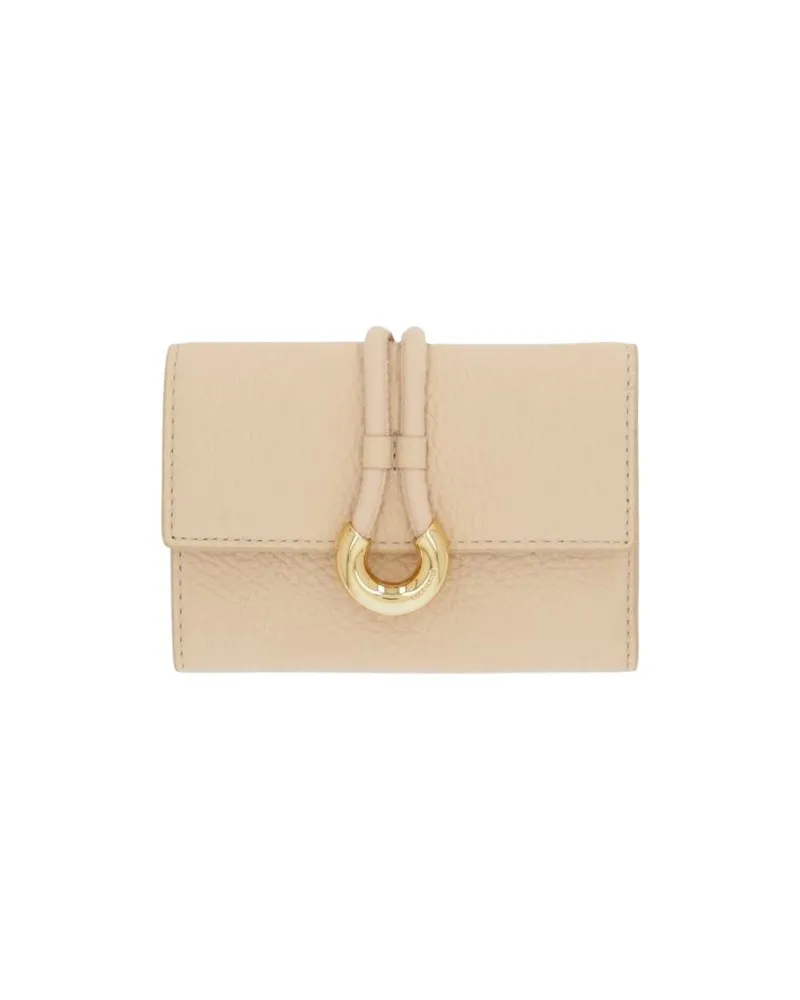 Coccinelle Cowhide Leather Wallet — Beige Beige