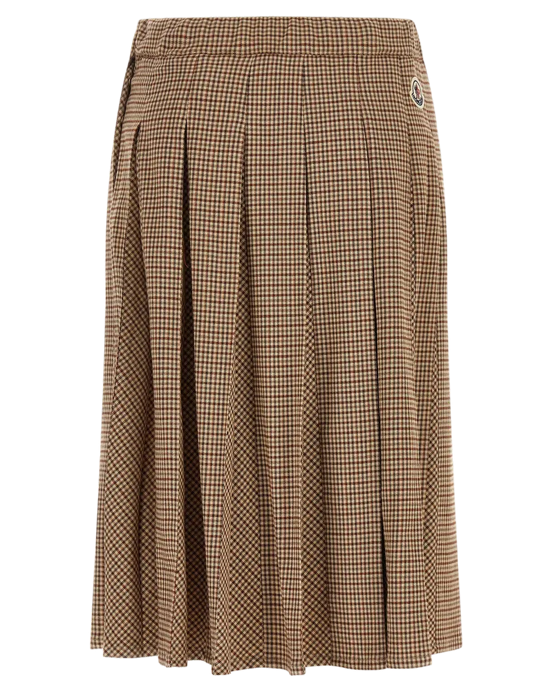 Moncler Women's Beige Viscose Midi Skirt Beige